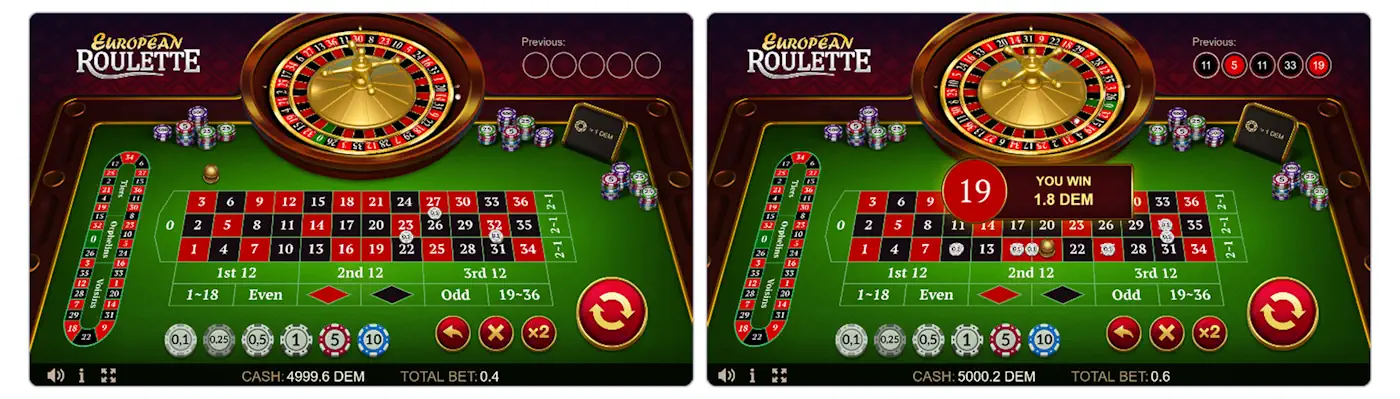 European Roulette GamePlay Screenshot